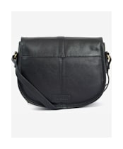 Women's Barbour Laire Medium Leather Saddle Bag - Black