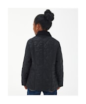 Girl's Barbour Summer Liddesdale Quilted Jacket, 2-9yrs - Black / Gardenia