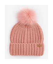 Women's Barbour Saltburn Scarf and Beanie Set - Pink Rust