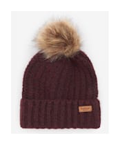 Barbour Saltburn Beanie & Tartan Scarf Set - Cabernet