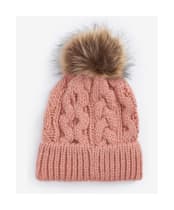 Women's Barbour Penshaw Cable Beanie - Pink Rust