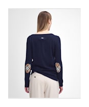 Women’s Barbour Pendle Crew Knit Sweater - NAVY/HESSIAN TAR