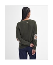 Women’s Barbour Pendle Crew Knit Sweater - OLIVE/HESSIAN TA