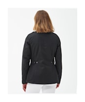 Women’s Barbour Winter Defence Waxed Jacket - Black / Classic Tartan