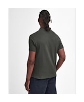 Men's Barbour Tartan Pique Polo Shirt - Seaweed