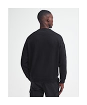 Men's Barbour International Essential Crew Neck Sweat - Black / Pewter