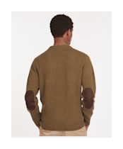 Men's Barbour Patch Crew Neck Lambswool Sweater - Willow Green