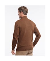 Men's Barbour Nelson Half Zip Sweater - Dark Sand