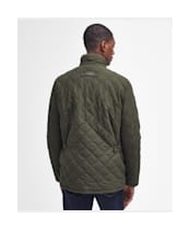 Men's Barbour Waterproof Shoveler Quilted Jacket - Dark Olive