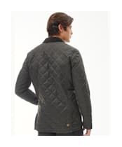 Men's Barbour Checked Heritage Liddesdale Quilted Jacket - Olive