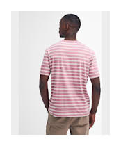 Men's Barbour International Bernie Stripe Cotton T-Shirt - Granite Pink