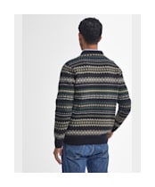 Men's Barbour Case Fairisle Crew Neck Jumper - Black Marl
