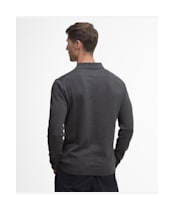 Men's Barbour Bassington Long Sleeve Knitted Polo Shirt - Charcoal