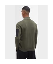 Men's Barbour International Blades Cotton Half Zip Jumper - Uniform Green