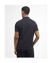 Men's Barbour Tartan Pique Polo Shirt - BLACK/CEDARWOOD