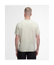 Men's Barbour International Central Logo Tipped T-Shirt - Oyster Grey