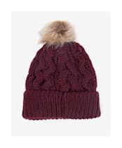 Women’s Barbour Penshaw Cable Beanie - Bordeaux