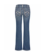 Women's Ariat R.E.A.L Mid Rise Stretch Whipstitch Boot Cut Jeans - Rainstorm