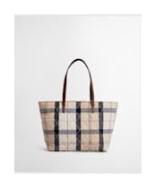 Women’s Barbour Wetherham Quilted Tartan Tote Bag - Safari Tartan