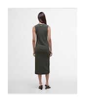 Women's Barbour International Hadfield Sleeveless Rib Midi Dress - Envy