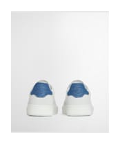 Women's Barbour Celeste Lace Up Cupsole Leather Sneakers - WHITE/CHAMBRAY