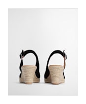 Women's Barbour Hazel Espadrille Wedge Sandal - Black Suede