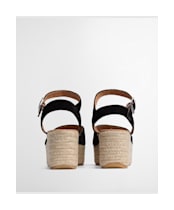 Women's Barbour Aspen Espadrille Wedge Sandal - Black Suede