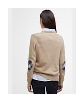 Women's Barbour Lavender Knitted Crew Neck Jumper - Putty
