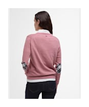 Women's Barbour Lavender Knitted Crew Neck Jumper - TEA ROSE