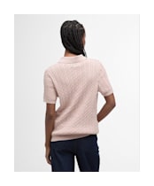 Women's Barbour Hartland Knitted Polo Jumper - Primrose Pink