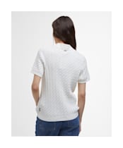Women's Barbour Hartland Knitted Polo Jumper - Cloud