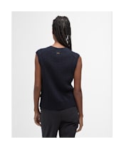 Women's Barbour Hartland Sleeveless Knitted Jumper - Navy