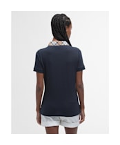 Women's Barbour Malvern Polo Shirt - Navy / Hessian