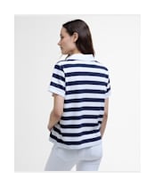 Women's Barbour Ashbourne Stripe Polo Top - Navy Stripe