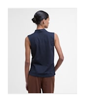 Women's Barbour Bowford Sleeveless Polo Top - Navy
