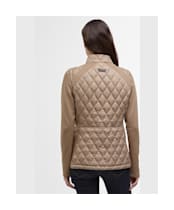 Women's Barbour Edda Quilted Sweater Jacket - Military Brown