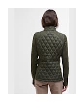 Women's Barbour Edda Quilted Sweater Jacket - Olive