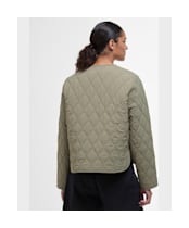 Women's Barbour Monroe Quilted Jacket - Dusky Green / Rosemary Tartan