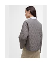 Women's Barbour Check Monroe Quilted Jacket - Navy / Sand Gingham