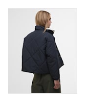 Women's Barbour International Zola Quilted Jacket - Black / Envy green