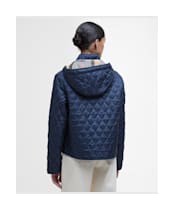 Women's Barbour Penelope Quilted Jacket - Navy / Dress Tartan