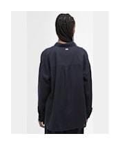 Women's Barbour Hampton Relaxed Fit Linen Shirt - Dark Navy / Safari Tartan