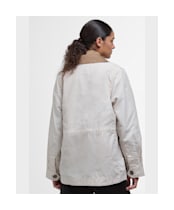 Women's Barbour Averie Showerproof Jacket - Oatmeal / Ancient Tartan