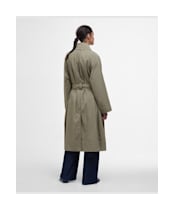 Women's Barbour Garbo Showerproof Trench Coat - Dusky Green / Rosemary Tartan