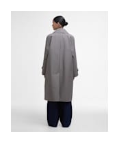 Women's Barbour Nadine Checked Showerproof Car Coat - Navy / Light Sand