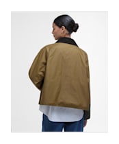 Women's Barbour Alma Waxed Jacket - Sand / Archive Olive / Beech