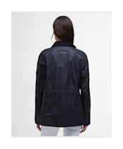 Women's Barbour Arlo Utility Waxed Jacket - Royal Navy / Ancient Tartan