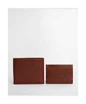 Men's Barbour Cairnwell Leather Wallet & Cardholder Gift Set - Brown