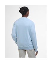 Men's Barbour Pima Cotton Crew Neck Sweater - Ocean Sky