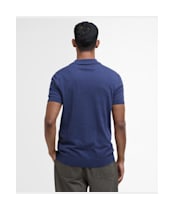 Men's Barbour Buston Short Sleeve Knitted Polo Shirt - Navy